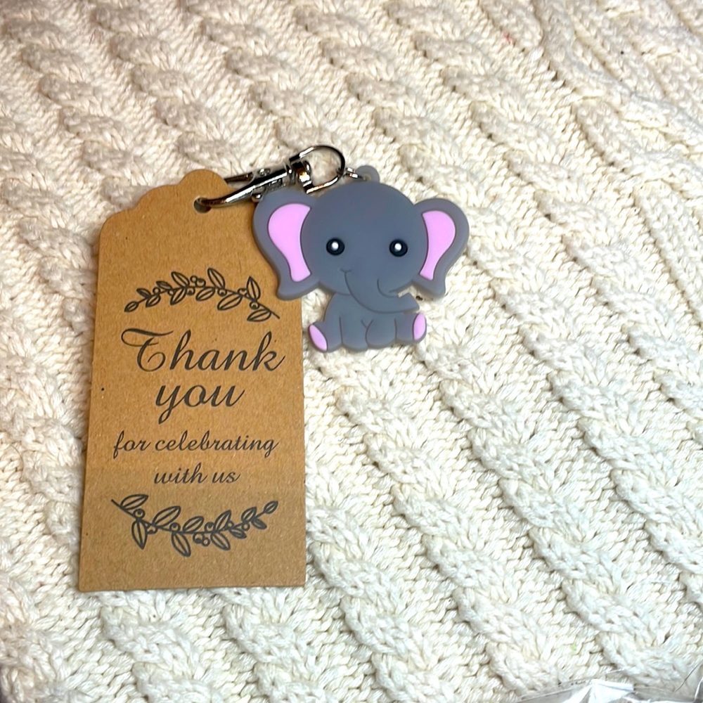 Gray Elephant Keychain